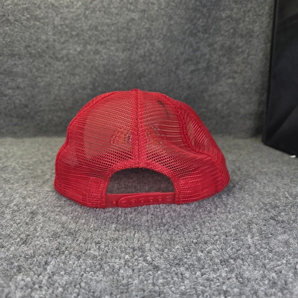 Vintage Hawaii Rainbow Corduroy Mesh Trucker Snapback Hat Red Hawaiian Headwear